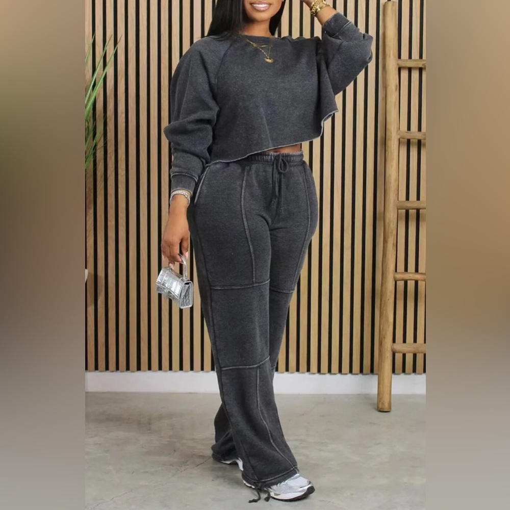 Women's Gray Lounge Pants Set